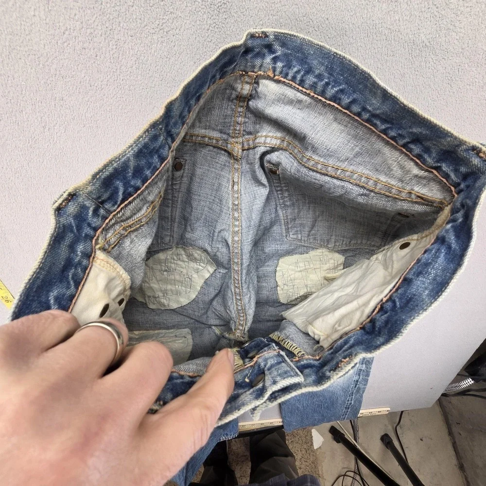 Fullcount Jeans Mens Blue Selvedge Thrashed Destroyed Fits 30x32